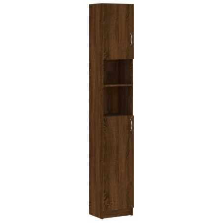 vidaXL Armadietto Bagno Rovere Marrone 32x25,5x190cm Legno Multistrato
