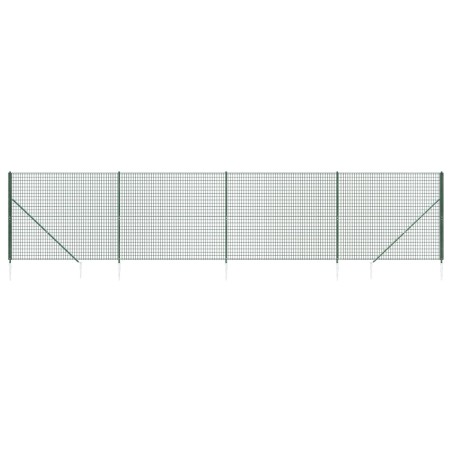 vidaXL Recinzione Metallica con Picchetti Ancoraggio Verde 2x10 m