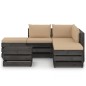 vidaXL Set Salotto da Giardino 6pz con Cuscini Legno Impregnato Grigio