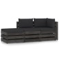 vidaXL Set Salotto da Giardino 3pz con Cuscini Legno Impregnato Grigio vidaXL Set Salotto da Giardino 3pz con Cuscini Legno Impregnato Grigio