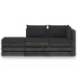 vidaXL Set Salotto da Giardino 3pz con Cuscini Legno Impregnato Grigio vidaXL Set Salotto da Giardino 3pz con Cuscini Legno Impregnato Grigio