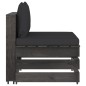 vidaXL Set Salotto da Giardino 3pz con Cuscini Legno Impregnato Grigio vidaXL Set Salotto da Giardino 3pz con Cuscini Legno Impregnato Grigio