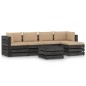 vidaXL Set Salotto da Giardino 6pz con Cuscini Legno Impregnato Grigio vidaXL Set Salotto da Giardino 6pz con Cuscini Legno Impregnato Grigio