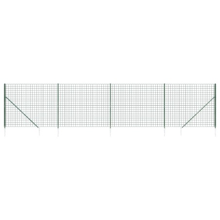 vidaXL Recinzione Metallica con Picchetti Ancoraggio Verde 1,8x10 m