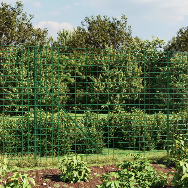 vidaXL Recinzione Metallica con Picchetti Ancoraggio Verde 1,8x25 m