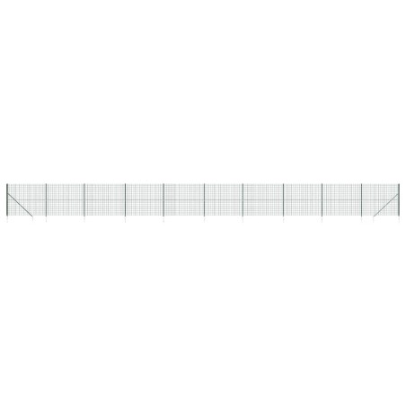 vidaXL Recinzione Metallica con Picchetti Ancoraggio Verde 2,2x25 m