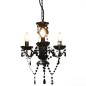 Lampadario con Perline Nero Tondo 3 E14 Lampadario con Perline Nero Tondo 3 E14