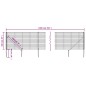 vidaXL Recinzione Metallica con Picchetti Ancoraggio Antracite 1x10 m vidaXL Recinzione Metallica con Picchetti Ancoraggio Antracite 1x10 m