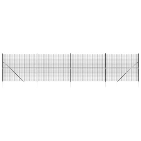 vidaXL Recinzione Metallica con Picchetti Ancoraggio Antracite 2x10 m