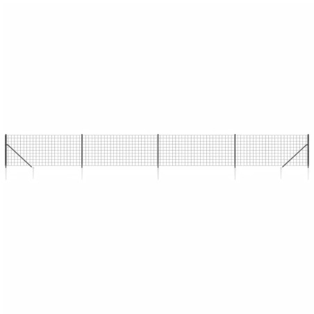 vidaXL Recinzione Metallica con Picchetti Ancoraggio Antracite 1x10 m