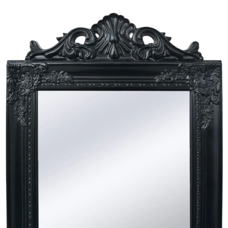 Specchio a Pavimento in Stile Barocco 160x40 cm Nero