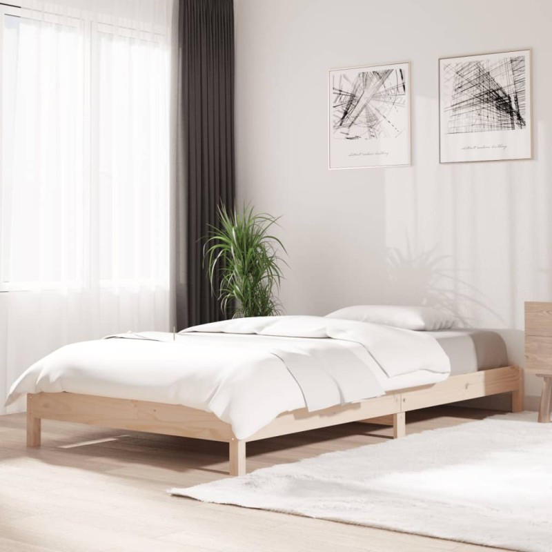 vidaXL Letto Impilabile 75x190 cm in Legno Massello di Pino vidaXL Letto Impilabile 75x190 cm in Legno Massello di Pino