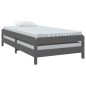 vidaXL Letto Impilabile Grigio 75x190 cm in Legno Massello di Pino vidaXL Letto Impilabile Grigio 75x190 cm in Legno Massello di Pino