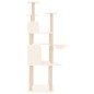 vidaXL Albero per Gatti con Tiragraffi in Sisal Crema 166 cm