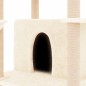 vidaXL Albero per Gatti con Tiragraffi in Sisal Crema 166 cm