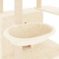 vidaXL Albero per Gatti con Tiragraffi in Sisal Crema 166 cm