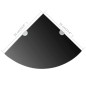 Scaffale Angolare con Supporti Cromati in Vetro Nero 35x35 cm Scaffale Angolare con Supporti Cromati in Vetro Nero 35x35 cm