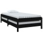 vidaXL Letto Impilabile Nero 75x190 cm in Legno Massello di Pino vidaXL Letto Impilabile Nero 75x190 cm in Legno Massello di Pino