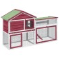 vidaXL Conigliera Rossa 185,5x60,5x109,5 cm in Legno Massello di Pino vidaXL Conigliera Rossa 185,5x60,5x109,5 cm in Legno Massello di Pino