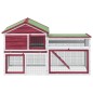 vidaXL Conigliera Rossa 185,5x60,5x109,5 cm in Legno Massello di Pino vidaXL Conigliera Rossa 185,5x60,5x109,5 cm in Legno Massello di Pino