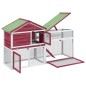 vidaXL Conigliera Rossa 185,5x60,5x109,5 cm in Legno Massello di Pino vidaXL Conigliera Rossa 185,5x60,5x109,5 cm in Legno Massello di Pino