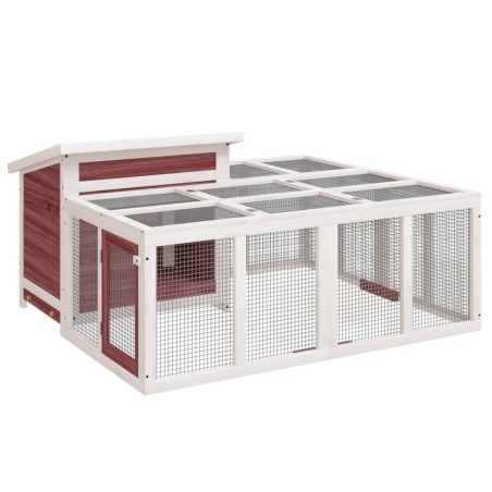 vidaXL Conigliera Moka 144x123x67,5 cm in Legno Massello di Pino