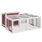 vidaXL Conigliera Moka 144x123x67,5 cm in Legno Massello di Pino vidaXL Conigliera Moka 144x123x67,5 cm in Legno Massello di Pino