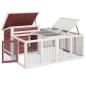 vidaXL Conigliera Moka 144x123x67,5 cm in Legno Massello di Pino vidaXL Conigliera Moka 144x123x67,5 cm in Legno Massello di Pino