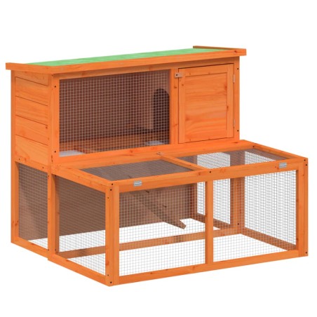 vidaXL Conigliera Marrone 102x90x84,5 cm in Legno Massello di Pino