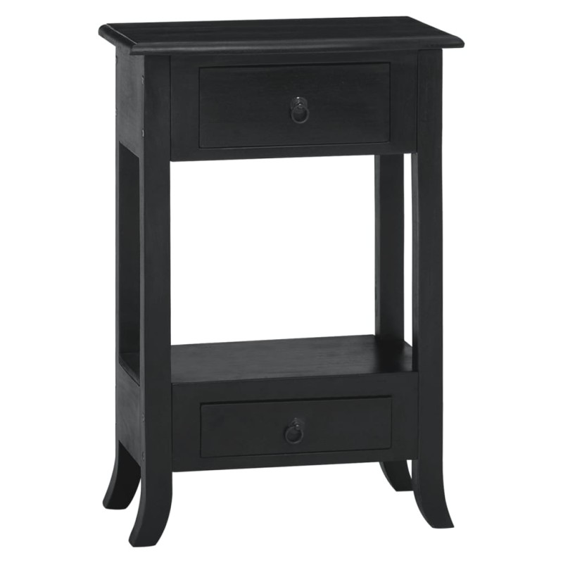 vidaXL Tavolo Consolle Cassetti Nero 50x30x75cm Legno Massello Mogano vidaXL Tavolo Consolle Cassetti Nero 50x30x75cm Legno Massello Mogano