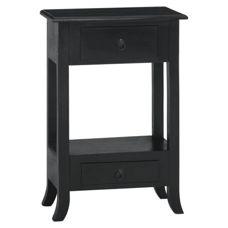 vidaXL Tavolo Consolle Cassetti Nero 50x30x75cm Legno Massello Mogano