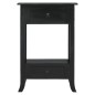 vidaXL Tavolo Consolle Cassetti Nero 50x30x75cm Legno Massello Mogano vidaXL Tavolo Consolle Cassetti Nero 50x30x75cm Legno Massello Mogano