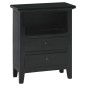 vidaXL Comodino Nero 60x30x75 cm in Legno Massello di Mogano vidaXL Comodino Nero 60x30x75 cm in Legno Massello di Mogano