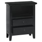 vidaXL Comodino Nero 60x30x75 cm in Legno Massello di Mogano vidaXL Comodino Nero 60x30x75 cm in Legno Massello di Mogano