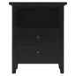 vidaXL Comodino Nero 60x30x75 cm in Legno Massello di Mogano vidaXL Comodino Nero 60x30x75 cm in Legno Massello di Mogano