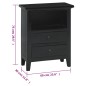 vidaXL Comodino Nero 60x30x75 cm in Legno Massello di Mogano vidaXL Comodino Nero 60x30x75 cm in Legno Massello di Mogano