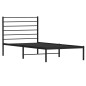 vidaXL Giroletto con Testiera in Metallo Nero 100x190 cm vidaXL Giroletto con Testiera in Metallo Nero 100x190 cm