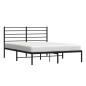 vidaXL Giroletto con Testiera in Metallo Nero 135x190 cm vidaXL Giroletto con Testiera in Metallo Nero 135x190 cm