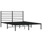 vidaXL Giroletto con Testiera in Metallo Nero 135x190 cm vidaXL Giroletto con Testiera in Metallo Nero 135x190 cm
