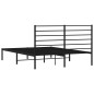 vidaXL Giroletto con Testiera in Metallo Nero 135x190 cm vidaXL Giroletto con Testiera in Metallo Nero 135x190 cm