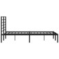 vidaXL Giroletto con Testiera in Metallo Nero 140x190 cm vidaXL Giroletto con Testiera in Metallo Nero 140x190 cm