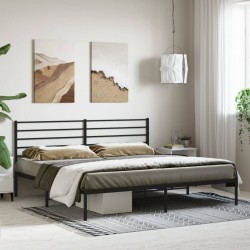 vidaXL Giroletto con Testiera in Metallo Nero 180x200 cm