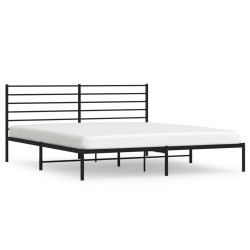 vidaXL Giroletto con Testiera in Metallo Nero 180x200 cm