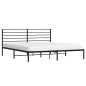 vidaXL Giroletto con Testiera in Metallo Nero 193x203 cm vidaXL Giroletto con Testiera in Metallo Nero 193x203 cm