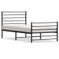 vidaXL Giroletto con Testiera e Pediera Metallo Nero 75x190 cm vidaXL Giroletto con Testiera e Pediera Metallo Nero 75x190 cm