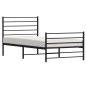 vidaXL Giroletto con Testiera e Pediera Metallo Nero 75x190 cm vidaXL Giroletto con Testiera e Pediera Metallo Nero 75x190 cm