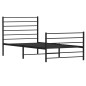 vidaXL Giroletto con Testiera e Pediera Metallo Nero 75x190 cm vidaXL Giroletto con Testiera e Pediera Metallo Nero 75x190 cm