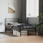 vidaXL Giroletto con Testiera e Pediera Metallo Nero 90x190 cm vidaXL Giroletto con Testiera e Pediera Metallo Nero 90x190 cm