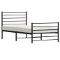 vidaXL Giroletto con Testiera e Pediera Metallo Nero 90x190 cm vidaXL Giroletto con Testiera e Pediera Metallo Nero 90x190 cm