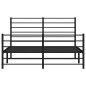 vidaXL Giroletto con Testiera e Pediera Metallo Nero 120x190 cm vidaXL Giroletto con Testiera e Pediera Metallo Nero 120x190 cm
